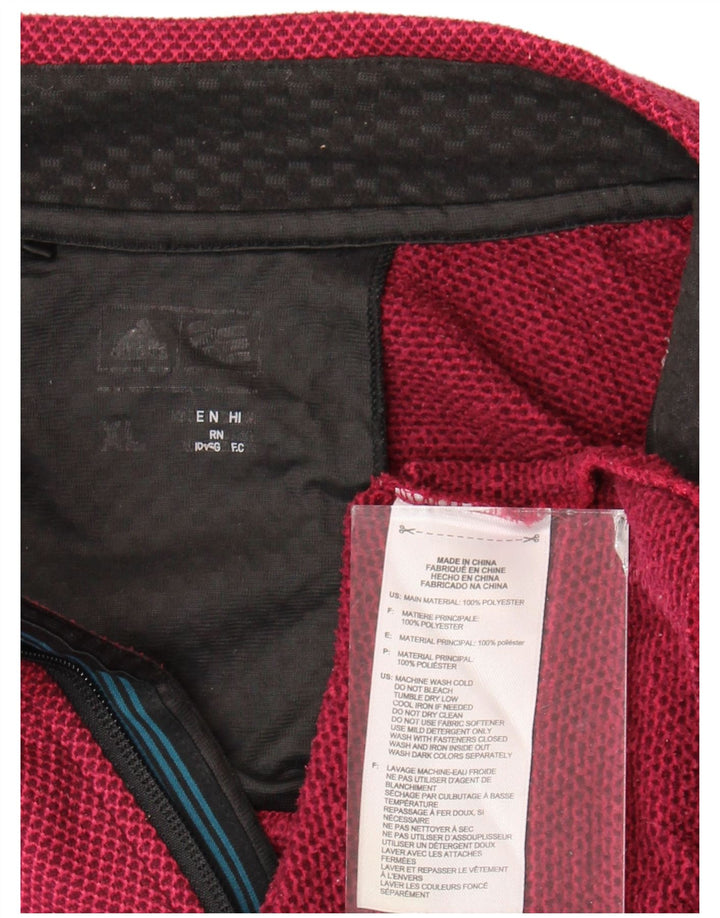 Adidas Sweat-shirt à col zippé pour homme XL Rouge Polyester