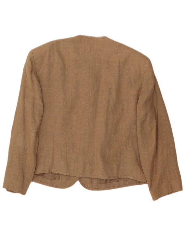 Julius Lang Veste Blazer 5 Boutons pour Femme UK 16 Grand Lin Floral Beige