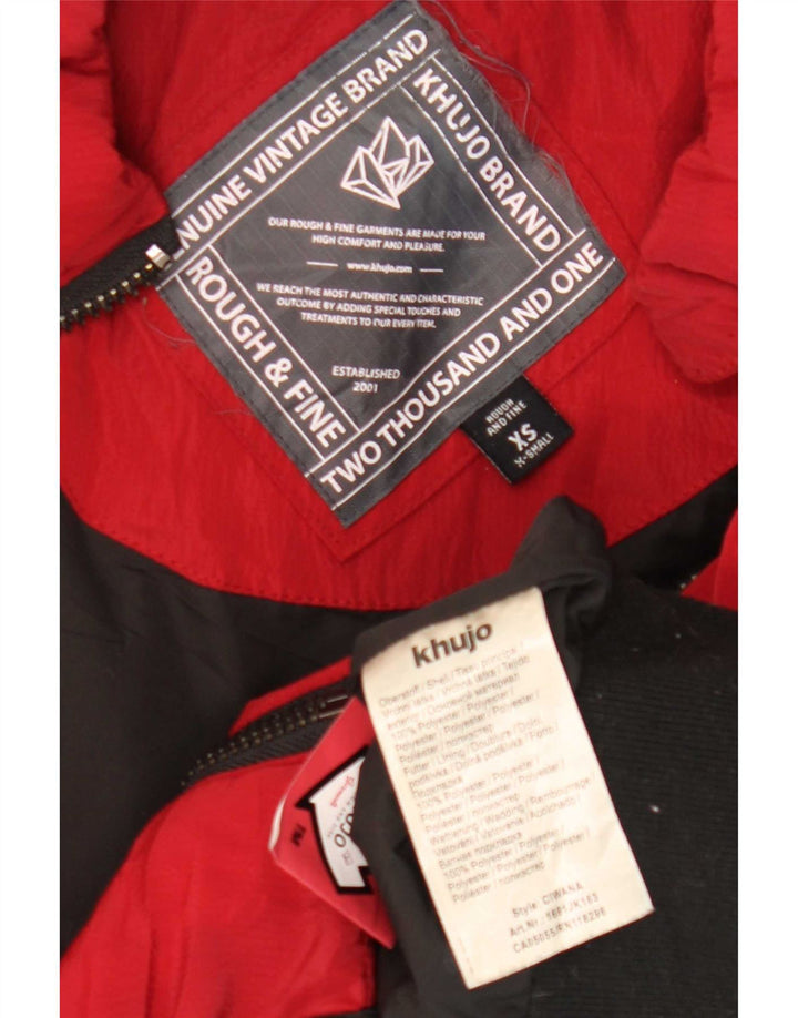 KHUJO Veste matelassée pour femme UK 6 XS Rouge Colorblock Polyester