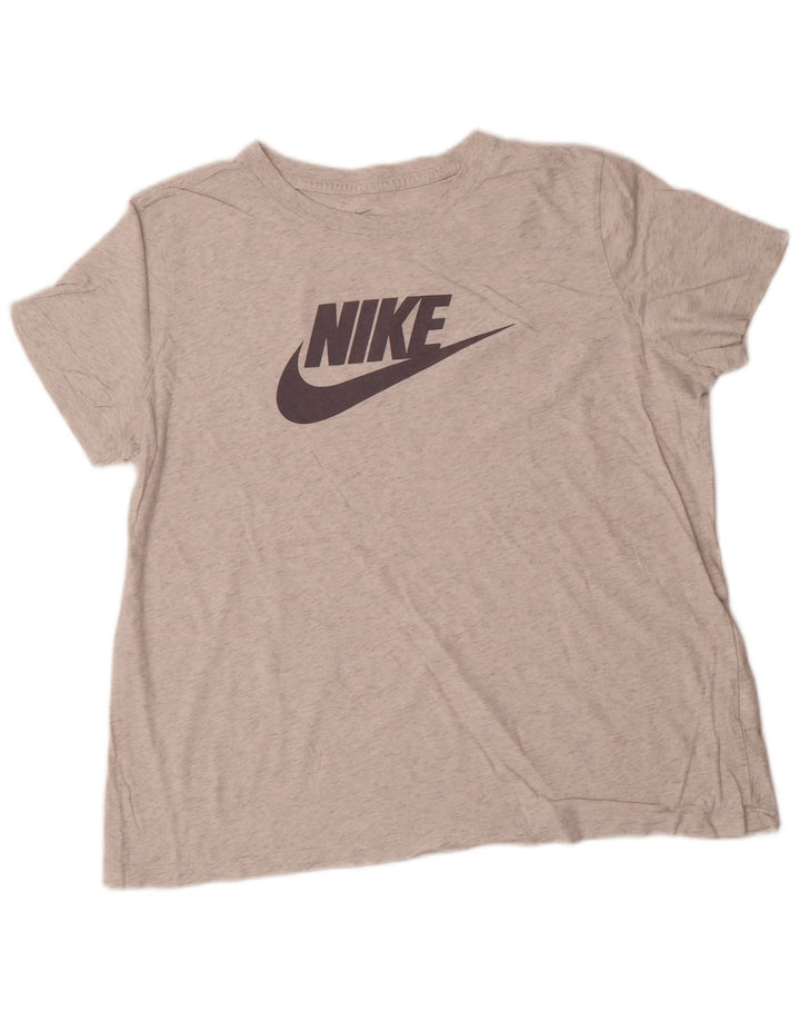 NIKE T-shirt graphique pour femme UK 18 XL Gris chiné en coton
