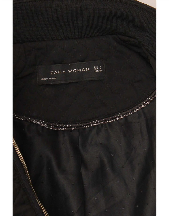 Zara Veste matelassée pour femme UK 12 Medium Noir Polyester