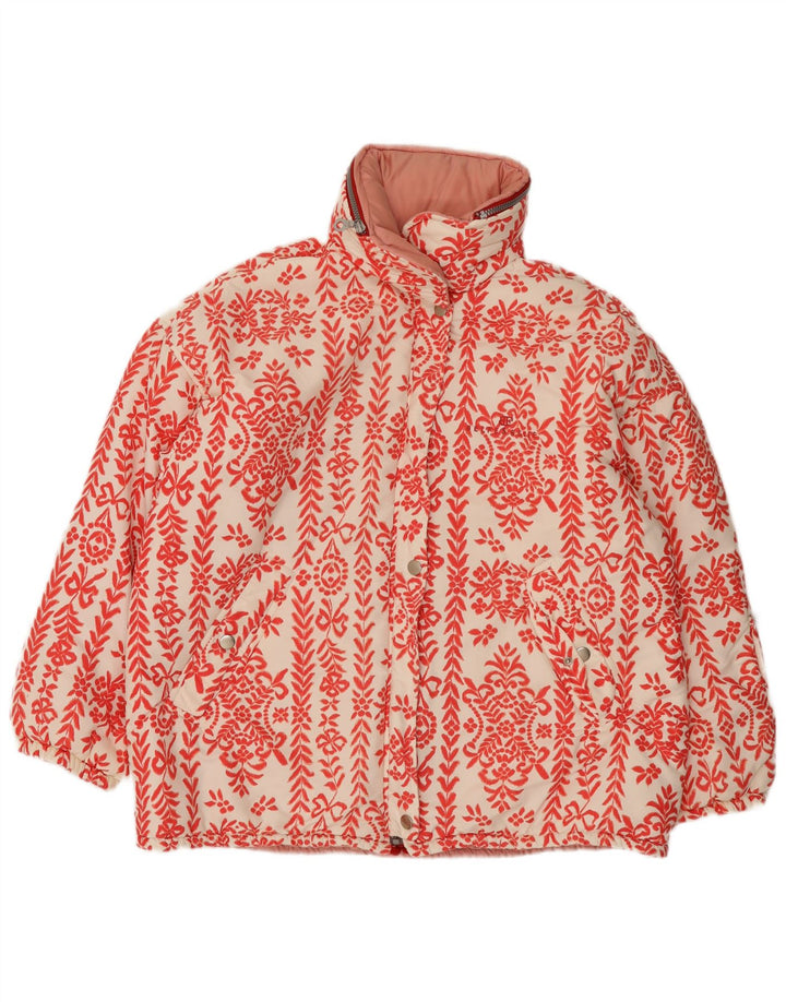 Belfe & Femme Veste réversible à capuche surdimensionnée IT 42 Rouge moyen floral