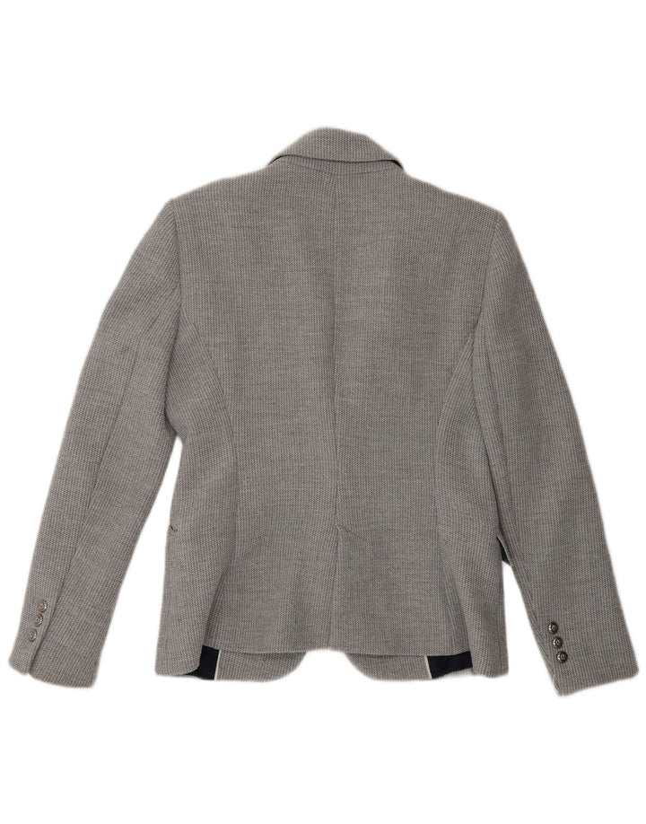 Zara Womens 1 Button Blazer Jacket UK 16 Large Gris Polyester