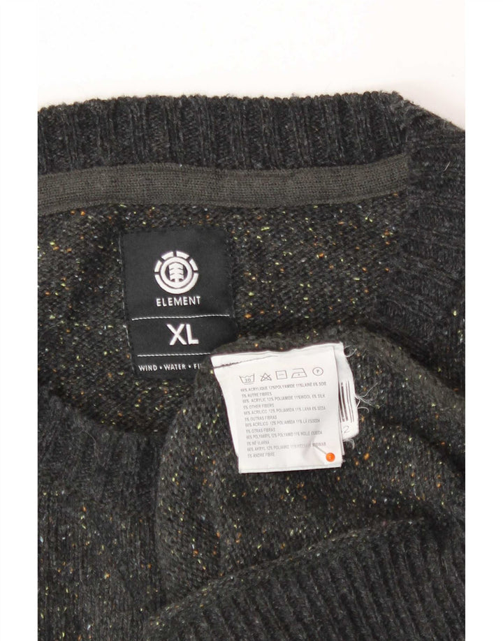 Element Pull col rond homme XL gris moucheté