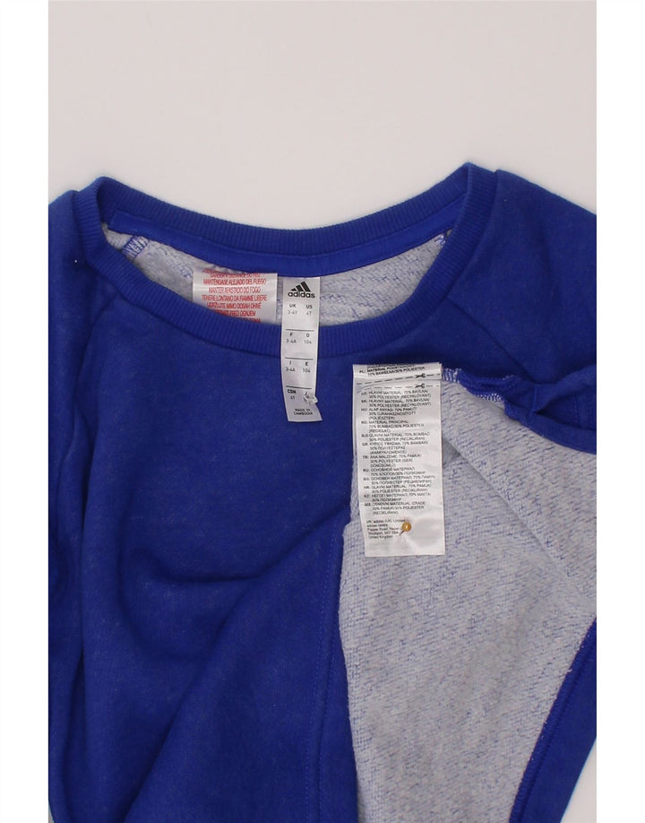 Adidas Sweat-Shirt Garçon 3-4 Ans Bleu Coton
