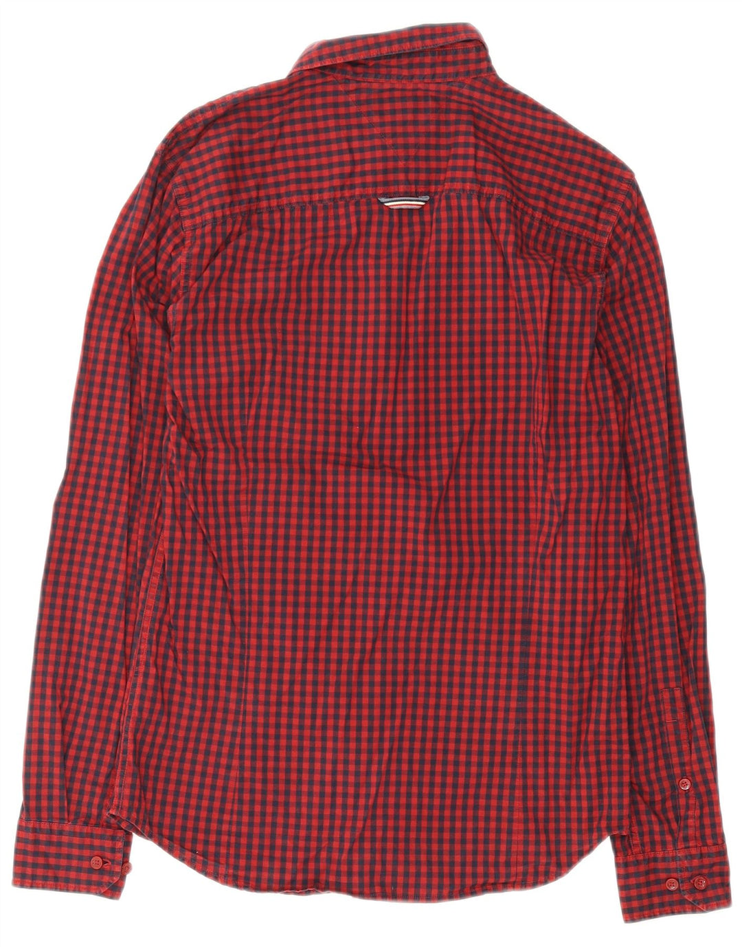 TOMMY HILFIGER Mens Slim Fit Shirt Medium Red Gingham Cotton