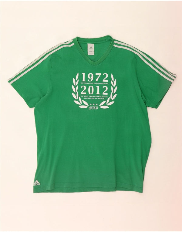 Adidas T-shirt graphique pour homme en coton vert 2XL