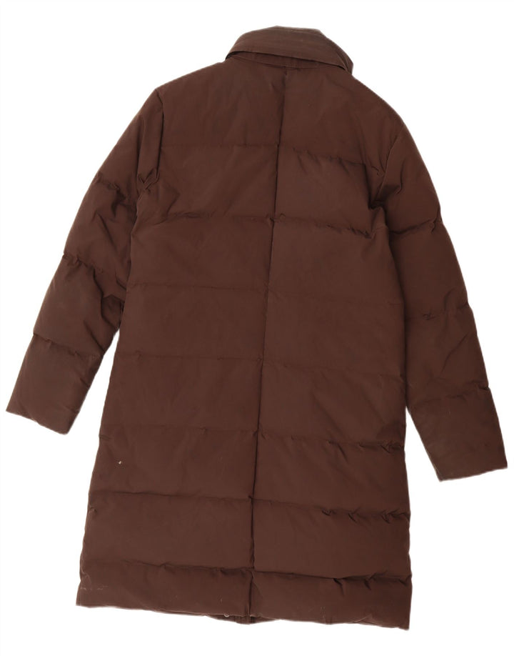 Aspesi Manteau rembourré à capuche pour femme UK 14 Nylon marron moyen