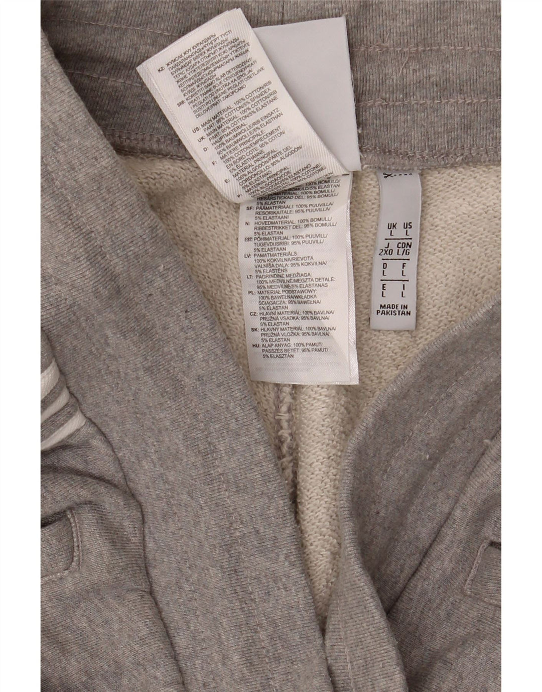 ADIDAS Pantalon de survêtement pour hommes Joggers Large Gris Coton