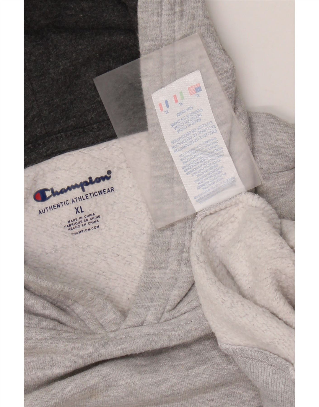 CHAMPION Pull à capuche graphique pour femme UK 18 XL Coton moucheté gris