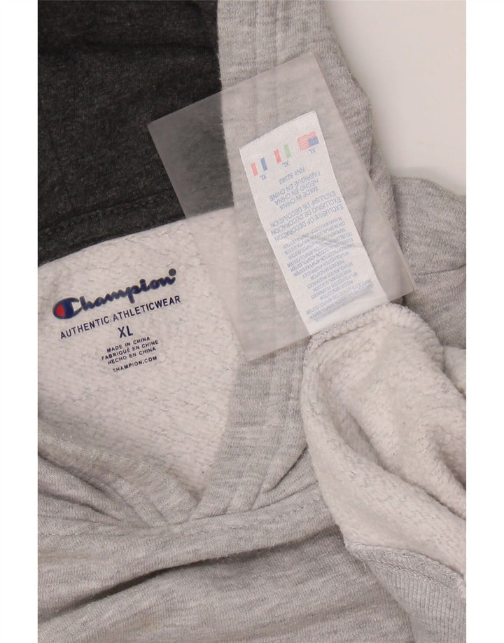 CHAMPION Pull à capuche graphique pour femme UK 18 XL Coton moucheté gris