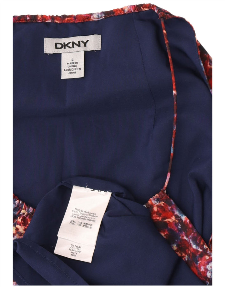 Dkny Robe fourreau sans manches à motif abstrait pour femme UK 14 Grand Rouge