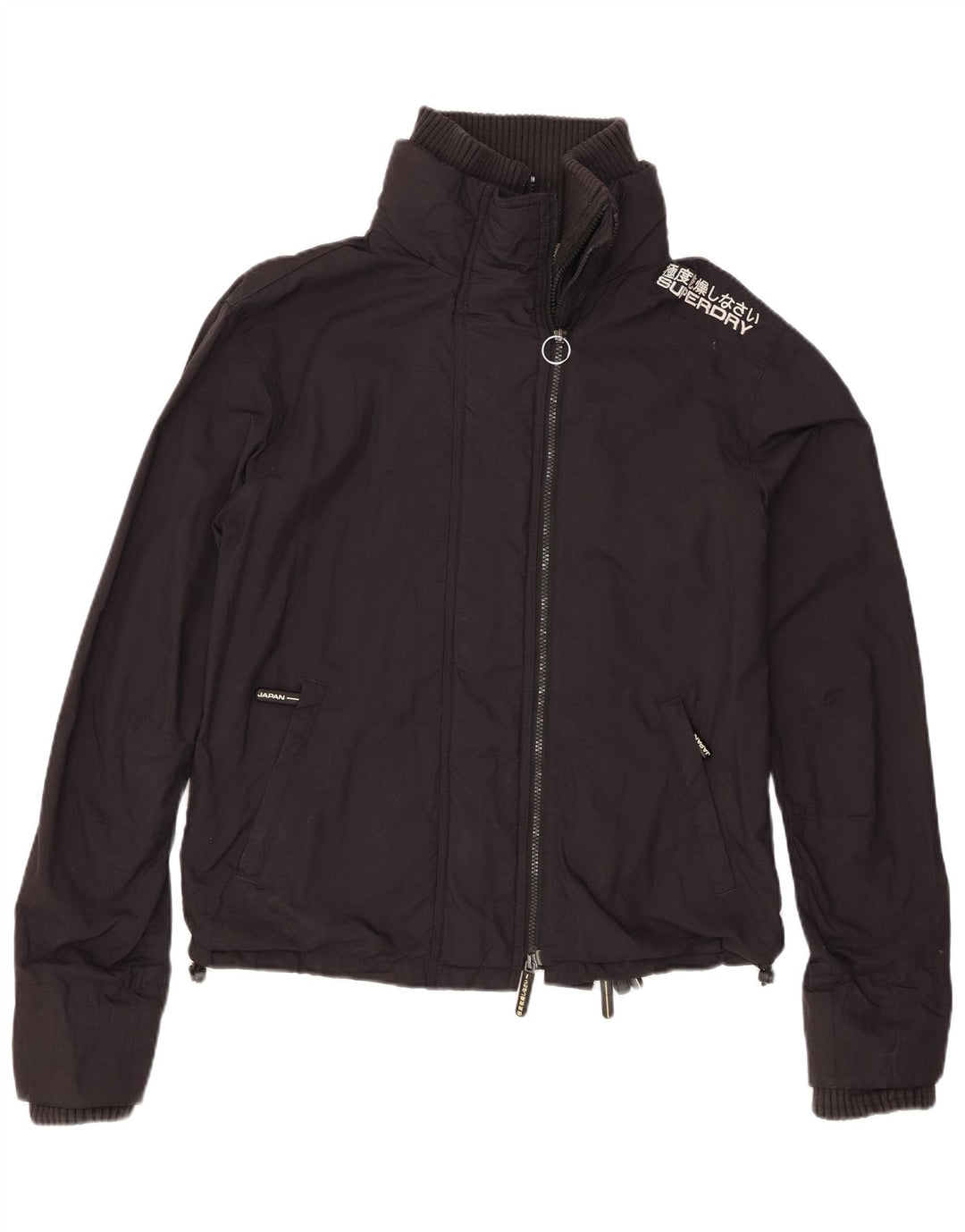 Superdry Veste de Pluie Femme UK 14 Medium Noir Nylon