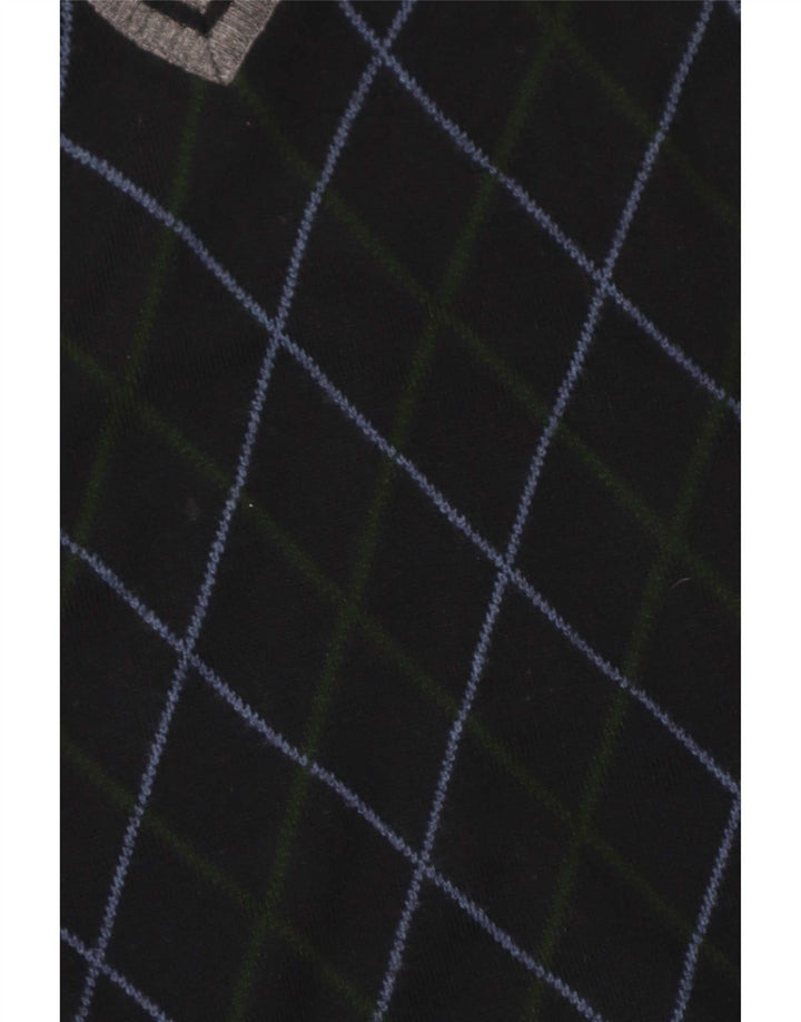 Arslanli Débardeur pour homme en laine bleu marine à losanges et diamants
