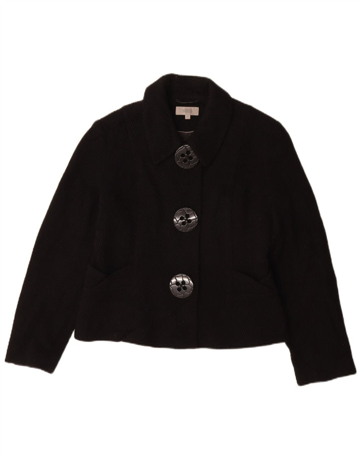 Marks & Spencer Manteau court pour femme UK 14 Medium Noir Viscose