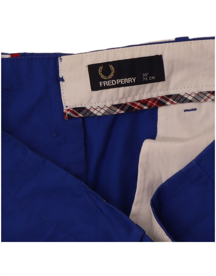 FRED PERRY Short Chino Homme W30 Bleu Moyen Coton