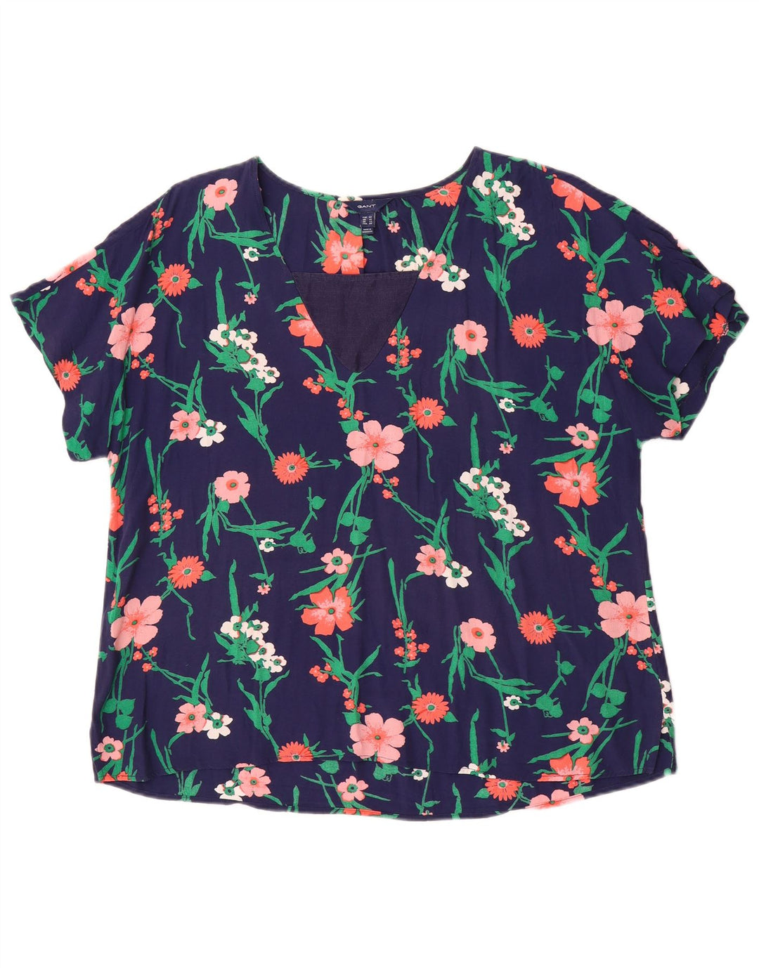 Gant Chemisier Femme UK 16 Large Bleu Marine Floral