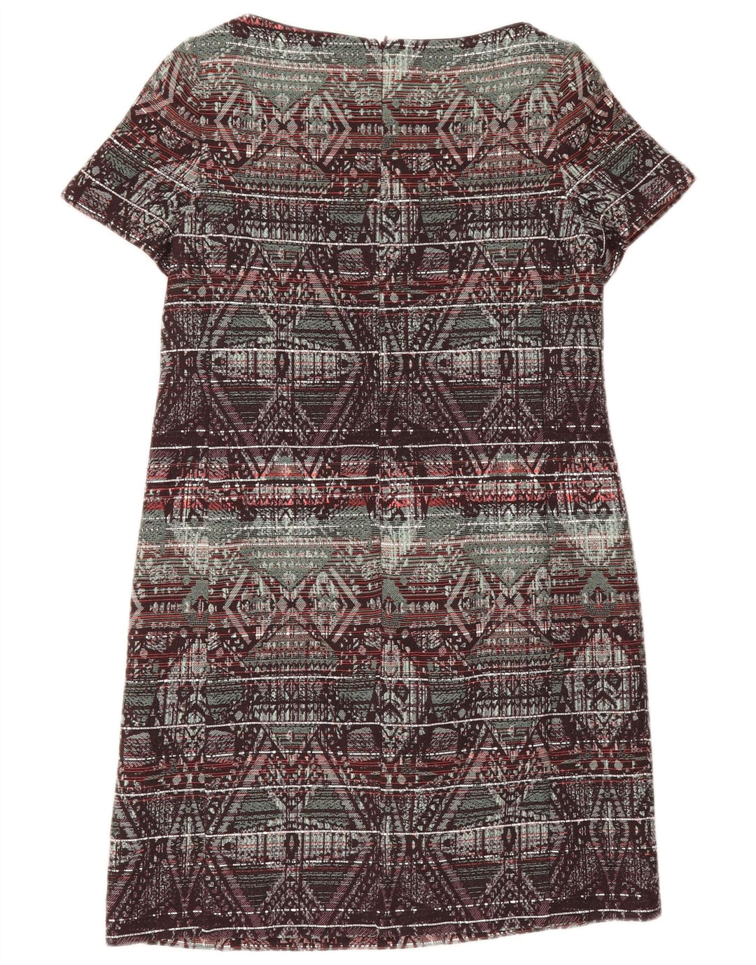 Monsoon Robe droite pour femme UK 12 Medium Multicolore Géométrique Coton