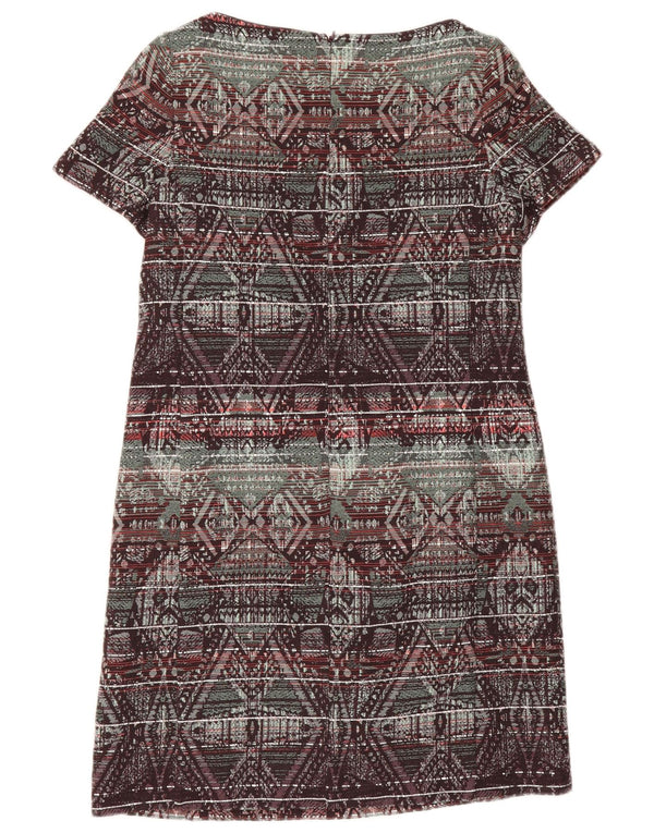 Monsoon Robe droite pour femme UK 12 Medium Multicolore Géométrique Coton