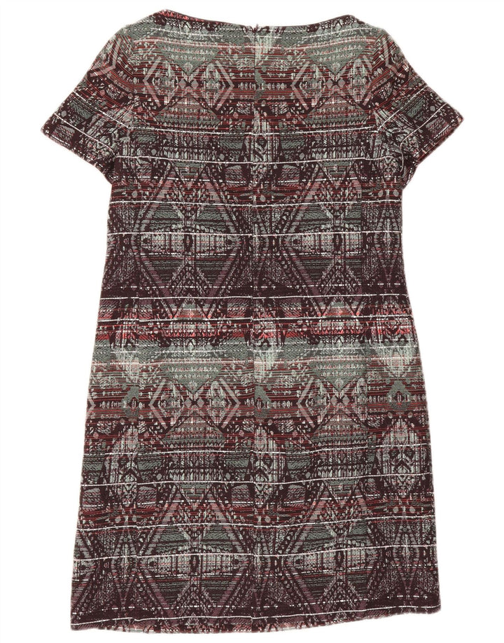 Monsoon Robe droite pour femme UK 12 Medium Multicolore Géométrique Coton