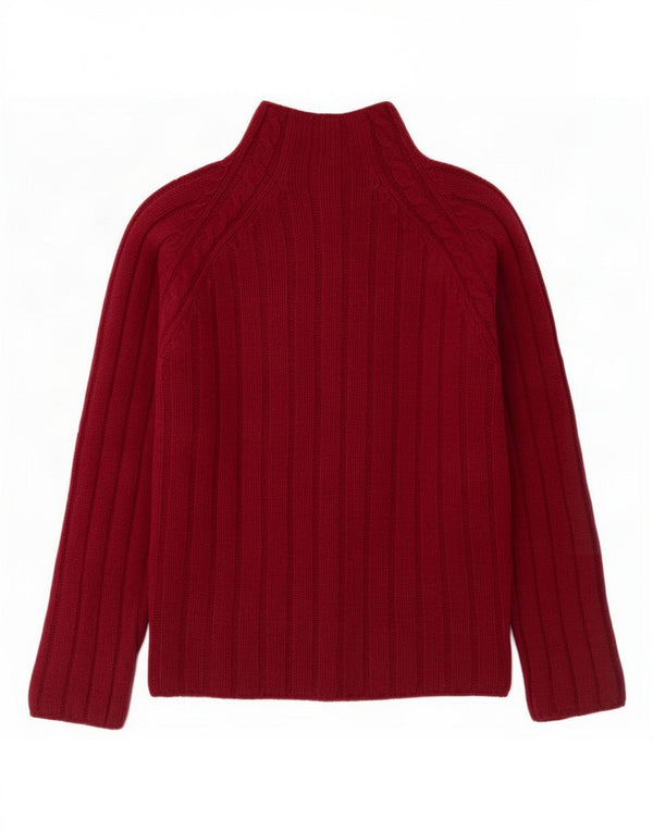 Calvin Klein Jeans Pull cardigan entièrement zippé pour femme UK 14 Bordeaux moyen