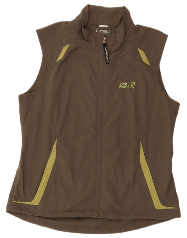 Jack Wolfskin Veste de survêtement sans manches pour femme UK 14/16 Large Marron