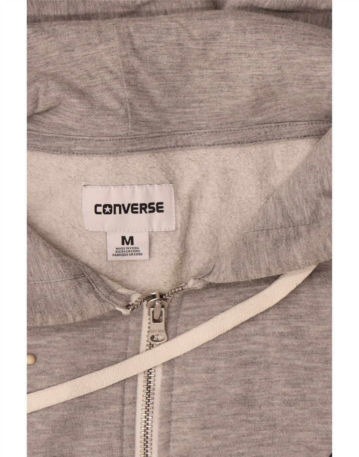 Converse Sweat à Capuche Zippé Homme Gris Moyen Coton