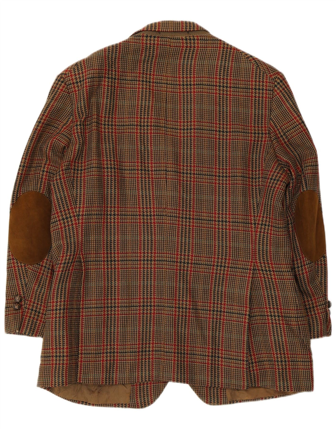 DAKS Veste blazer à 2 boutons pour homme UK 38 Marron moyen Pied-de-poule Laine vierge
