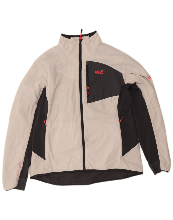 Jack Wolfskin Veste coupe-vent pour femme UK 18 XL Blanc Colourblock