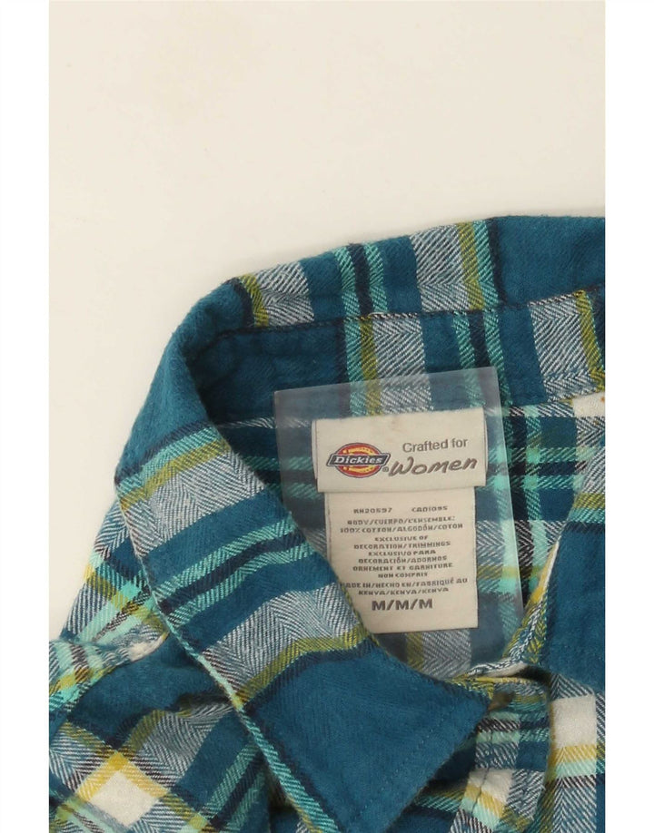 Dickies Chemise en flanelle pour femme UK 14 Bleu moyen en coton à carreaux