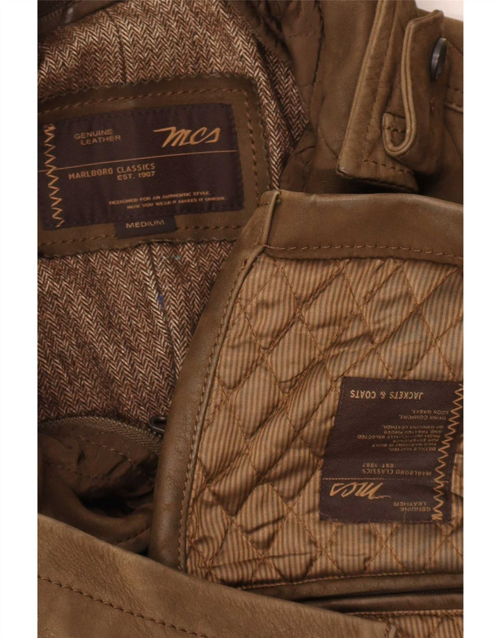 Marlboro Classics Veste en cuir pour homme UK 38 Marron moyen