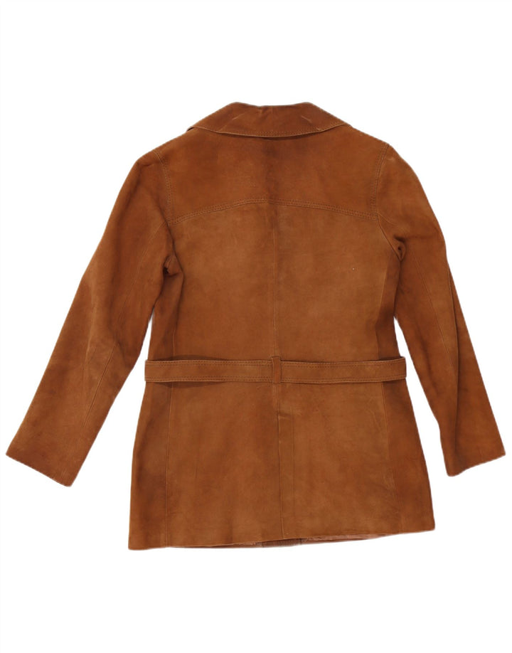 veste en daim femme vintage UK 12 Brun moyen