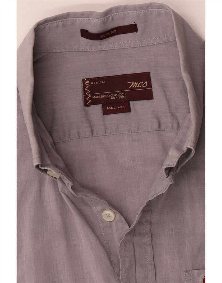 Chemise Slim Fit Homme Marlboro Classics Gris Moyen