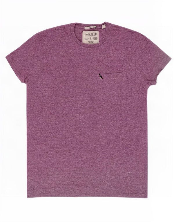 Jack Wills T-shirt slim fit pour hommes, haut XS, coton moucheté violet
