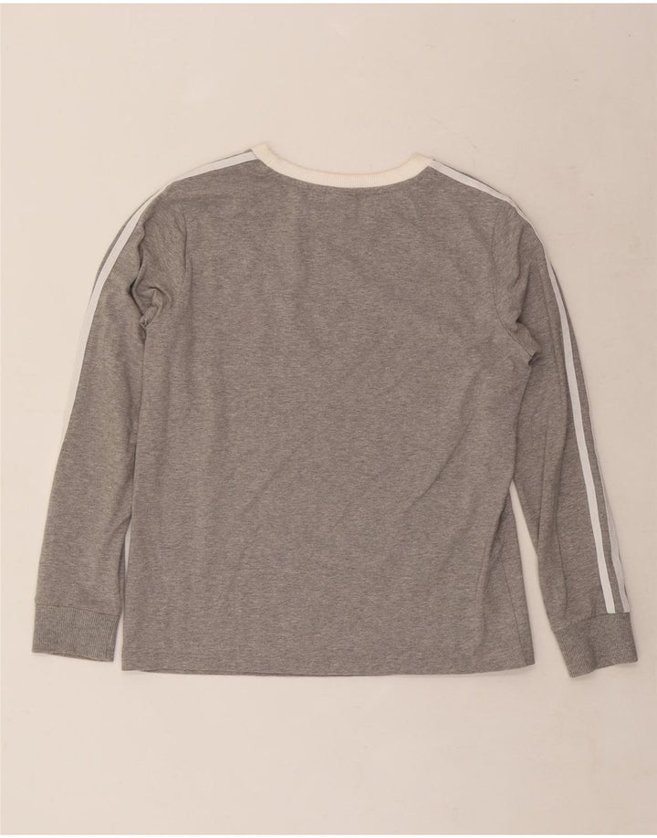 Adidas Haut à manches longues pour femme UK 12 Coton moucheté gris moyen