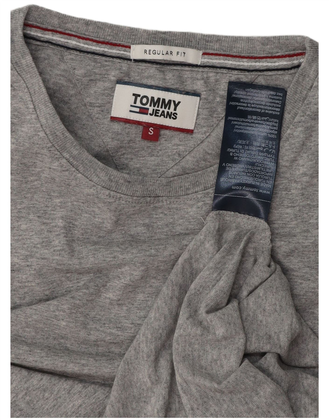 TOMMY HILFIGER T-Shirt Regular Fit Homme Petit Gris Coton