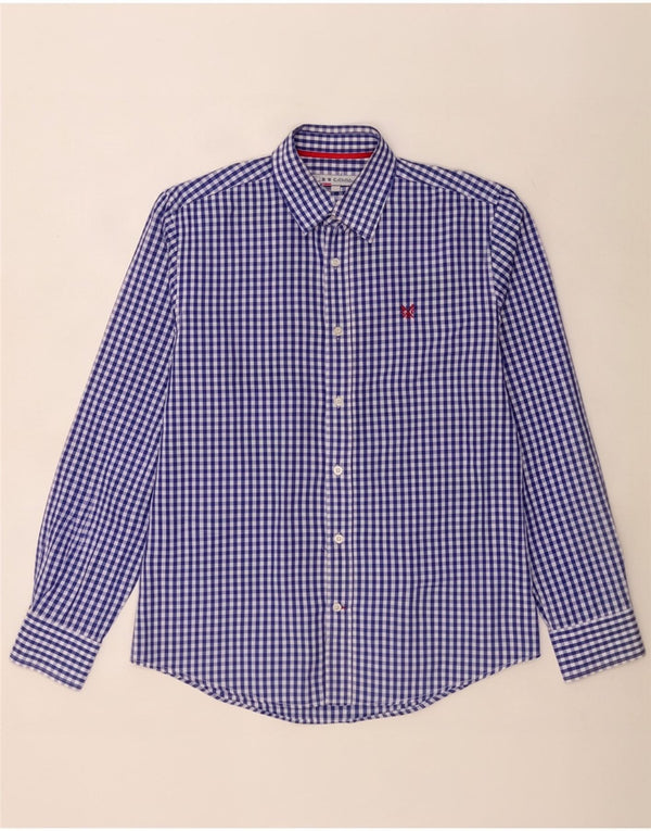 Crew Clothing Chemise coupe classique pour homme en coton vichy bleu petit