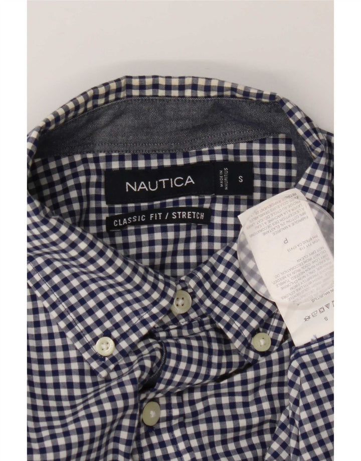 Nautica Chemise stretch coupe classique pour homme en coton vichy bleu marine