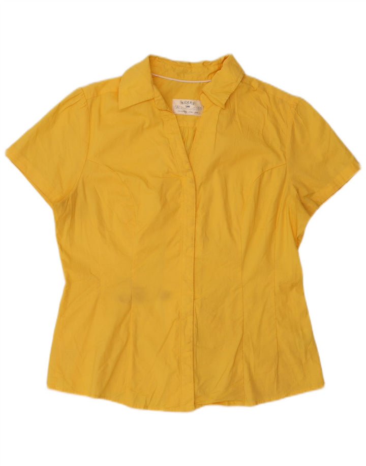 LEE Chemise à manches courtes Riders pour femme UK 14 en coton jaune moyen
