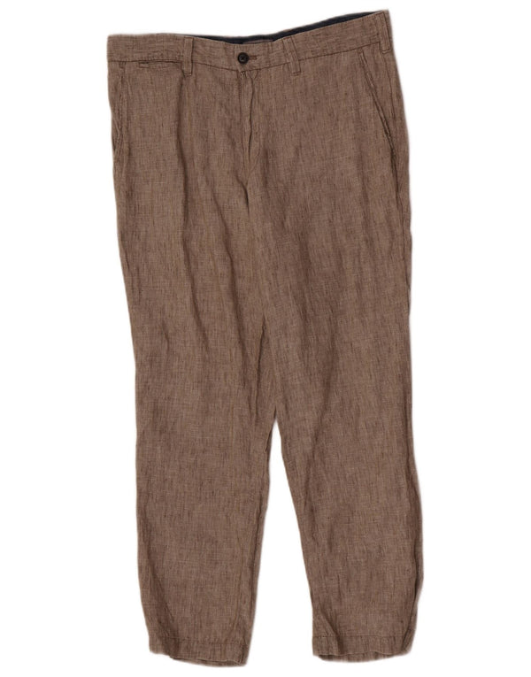 Marks & Spencer Pantalon chino sur mesure pour homme W34 L29 Lin beige