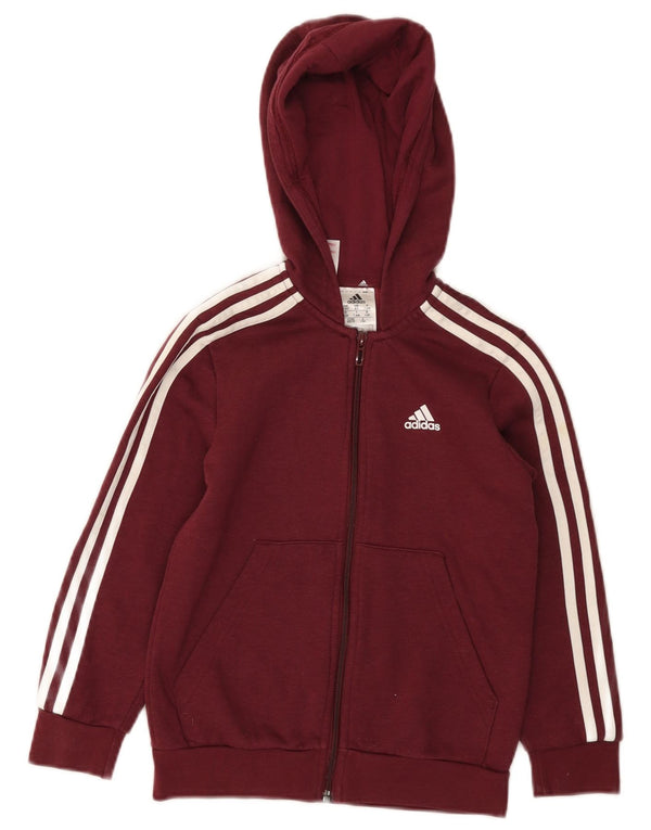 Adidas Pull à capuche zippé fille 7-8 ans Coton bordeaux