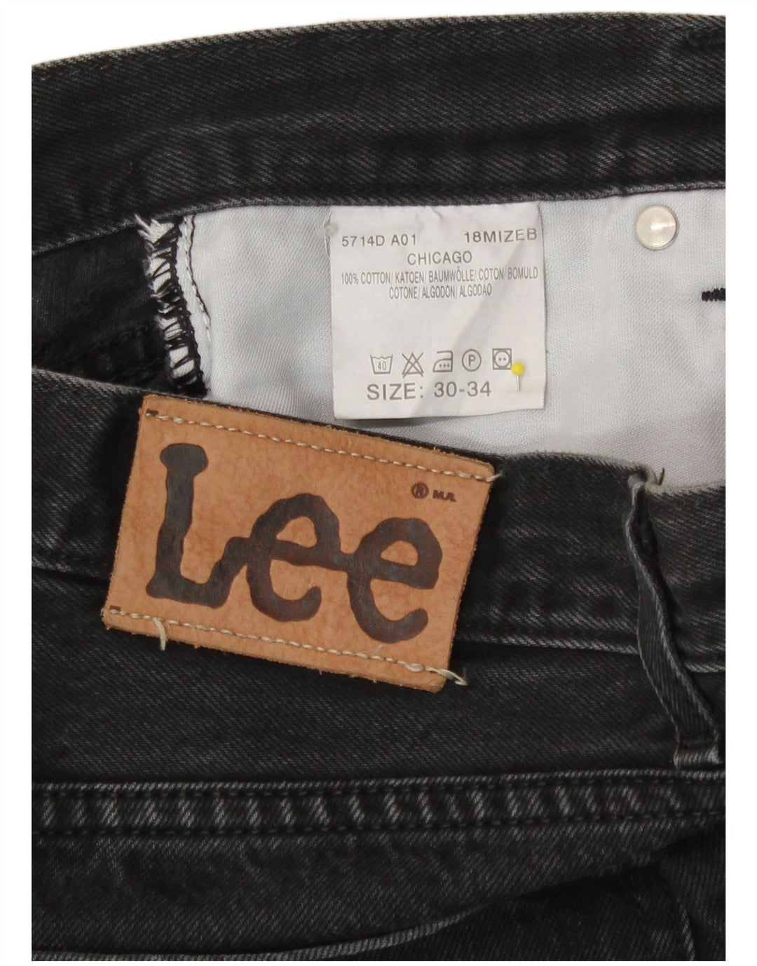 Lee Jean Droit Chicago Homme W30 L34 Noir Coton