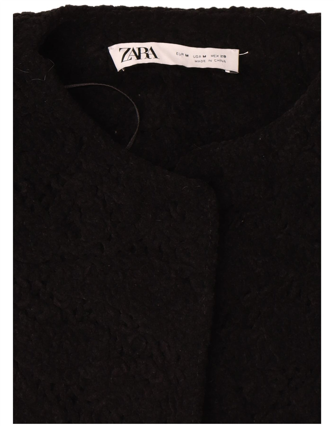 Zara Veste blazer surdimensionnée à manches courtes pour femme UK 14 Noir moyen