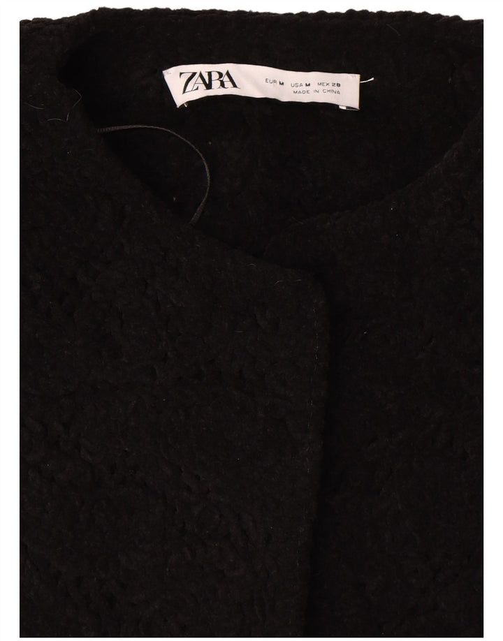 Zara Veste blazer surdimensionnée à manches courtes pour femme UK 14 Noir moyen