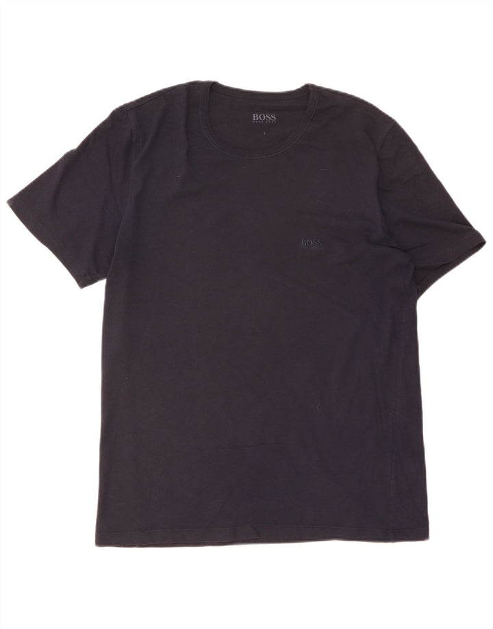 Hugo Boss Homme T-Shirt Top Large Bleu Marine Coton