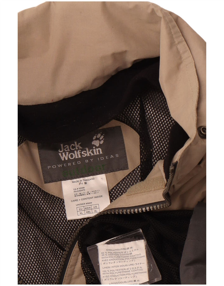 Jack Wolfskin Veste de Pluie Homme UK 42 XL Beige Colorblock Polyester