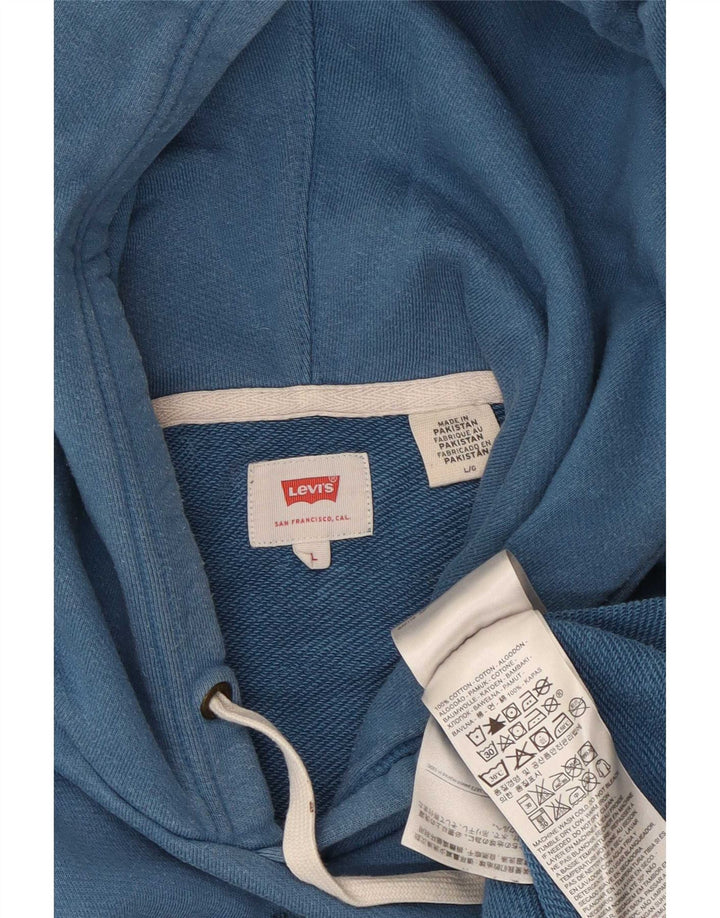 Levi's Pull à Capuche Graphique Homme Bleu Coton Large