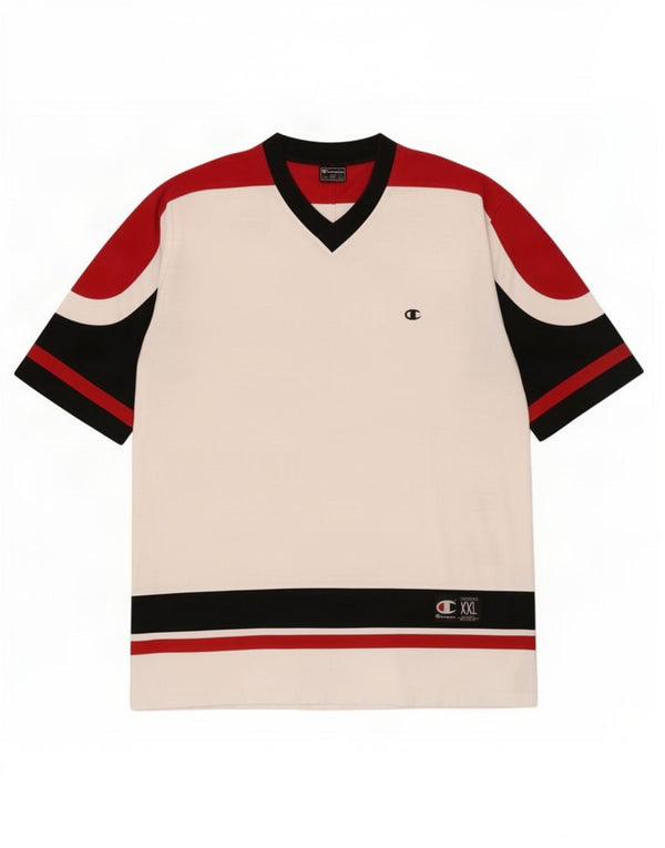 Champion T-shirt graphique pour homme 2XL en coton color block blanc