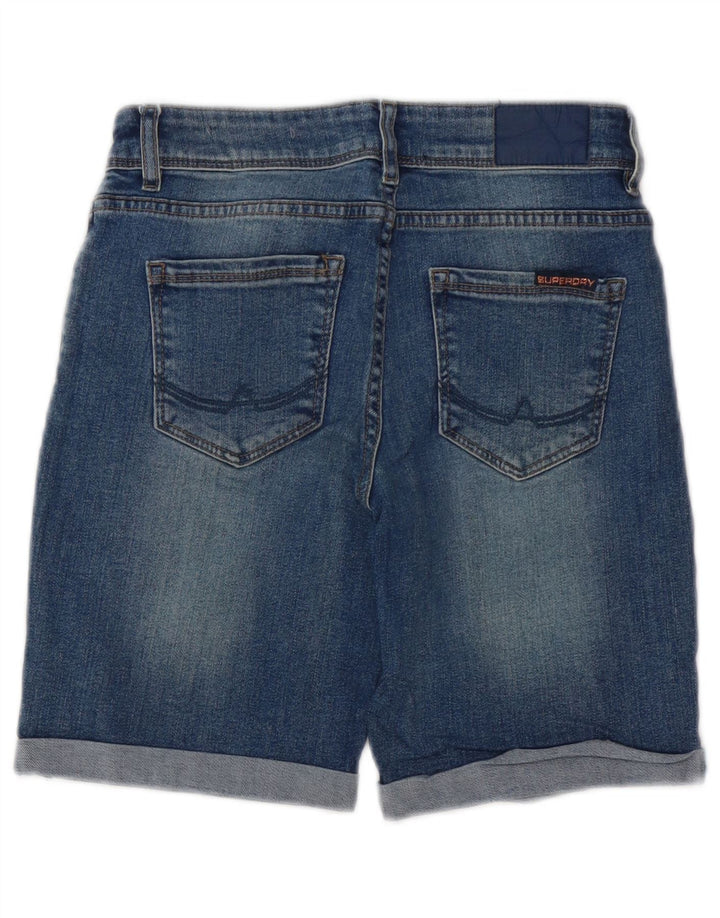 SUPERDRY Femme Bermuda Denim W26 Petit Bleu Coton