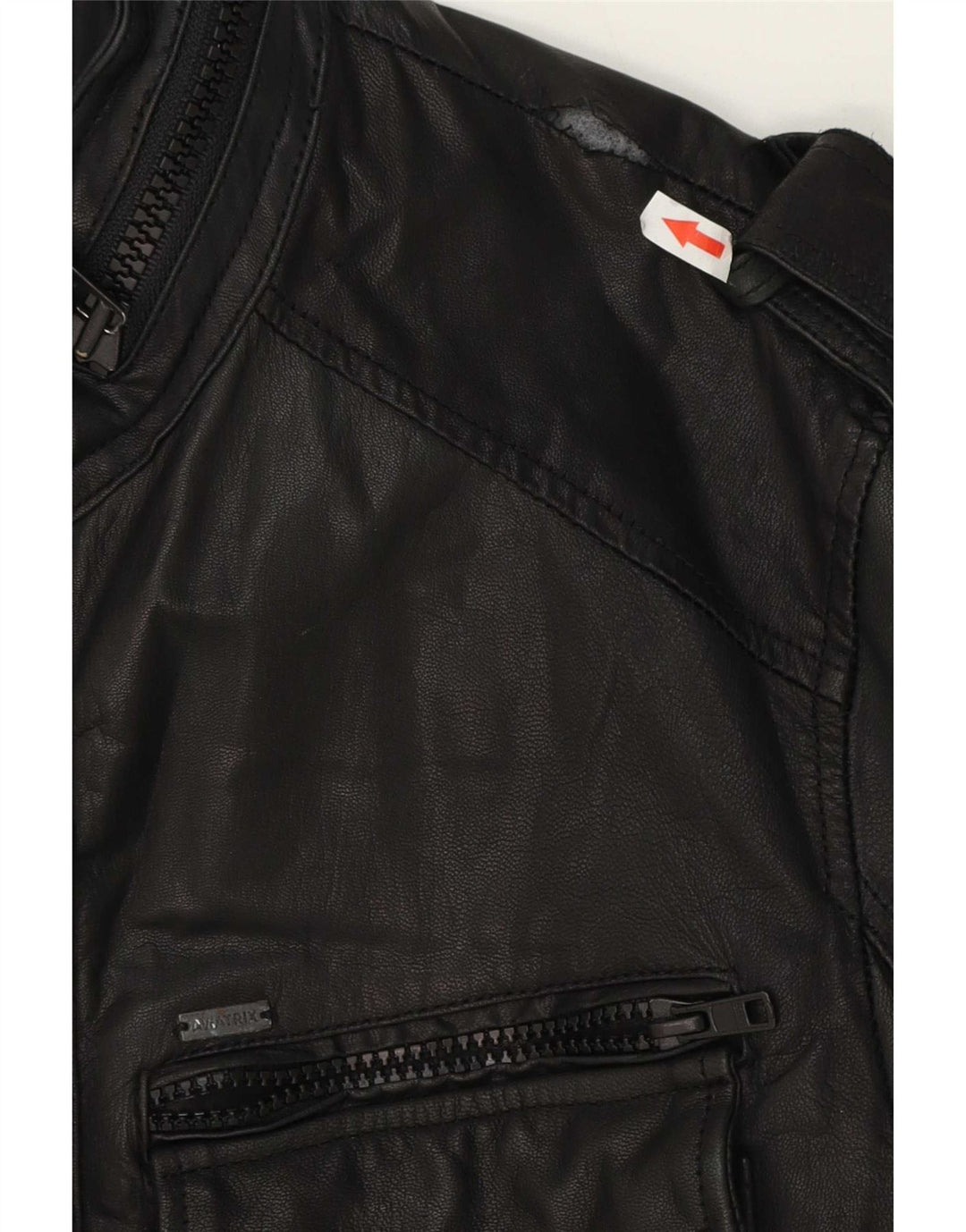 Aviatrix Veste en cuir militaire pour homme UK 38 Medium Noir